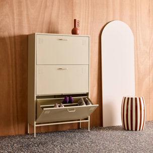 Meuble à chaussures industriel métal 3 abattants ALABAMA