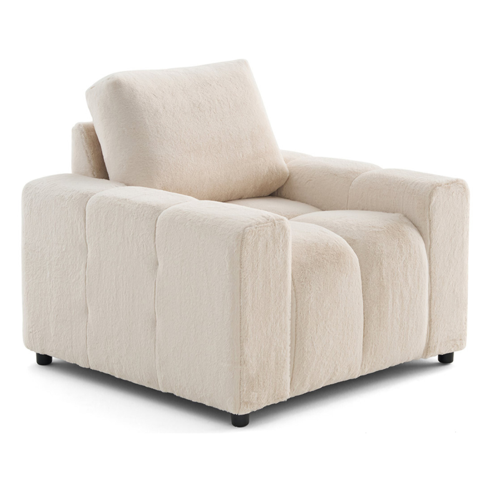 Crocus - fauteuil en fausse fourrure - Beige