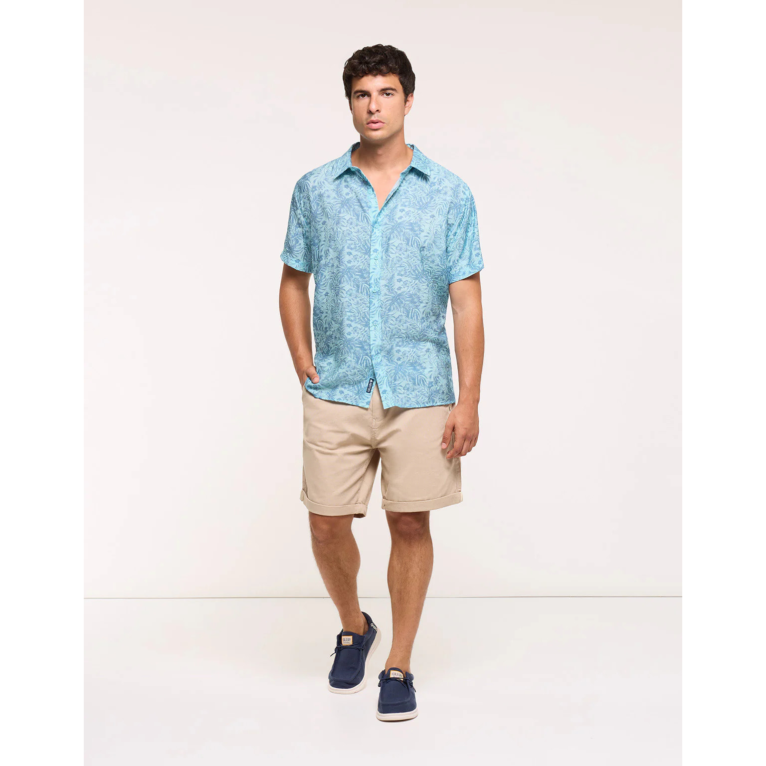 Camisa Manga Corta Azul - Westor