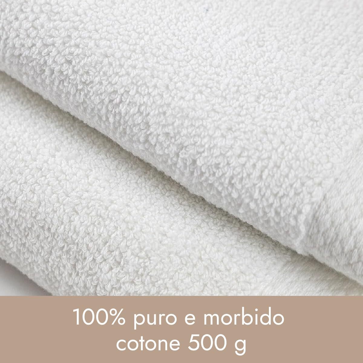 INTRECCI HOME Set Bagno 2 Asciugamani Ospite, in Puro Cotone 500 g,Morbidezza Extra, Assorbenza Superiore, Elegante e Durevole