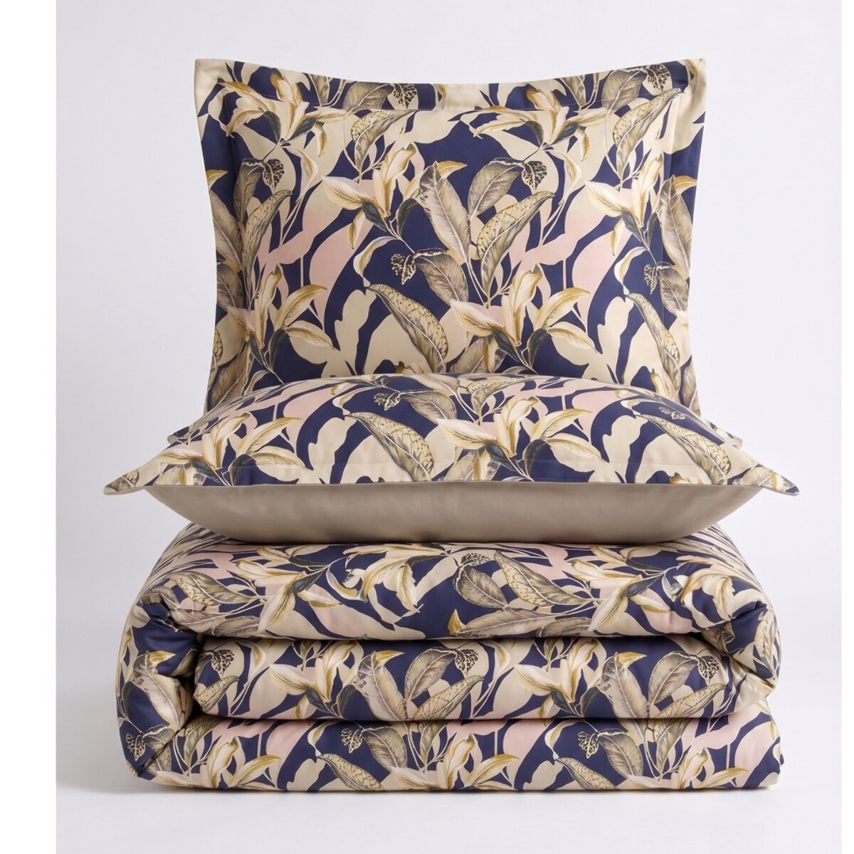 Parure housse de couette et taies oreiller 100% Satin de Coton imprimé