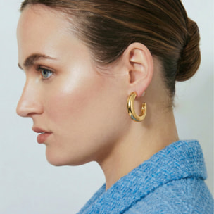 Pendientes Reya acabado oro amarillo 18k