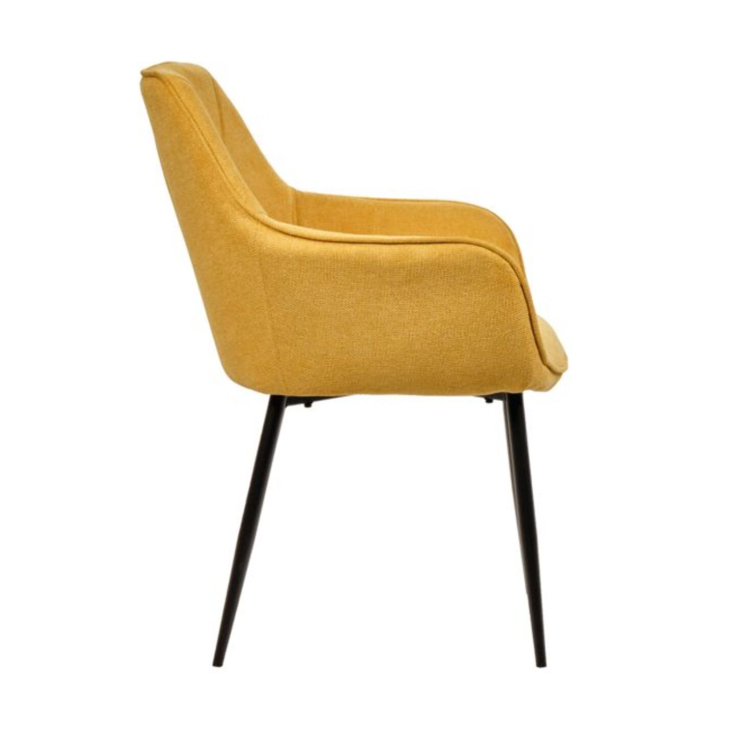 Chaise en tissu avec accoudoirs et pieds métal noir - MIKI