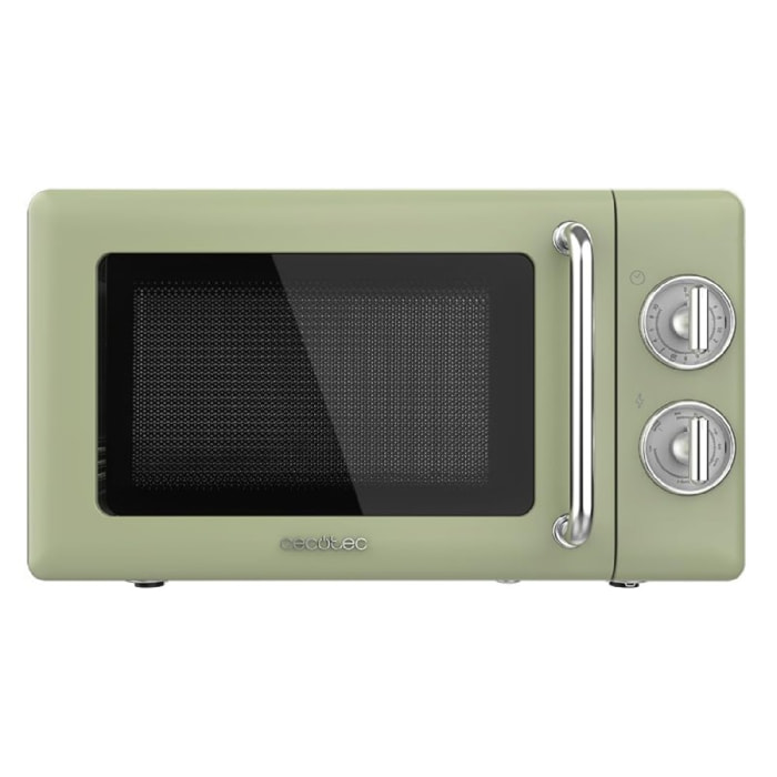 Cecotec Microondas Mecánico con Grill de 20 L Proclean 3110 Retro Green. 700 W e