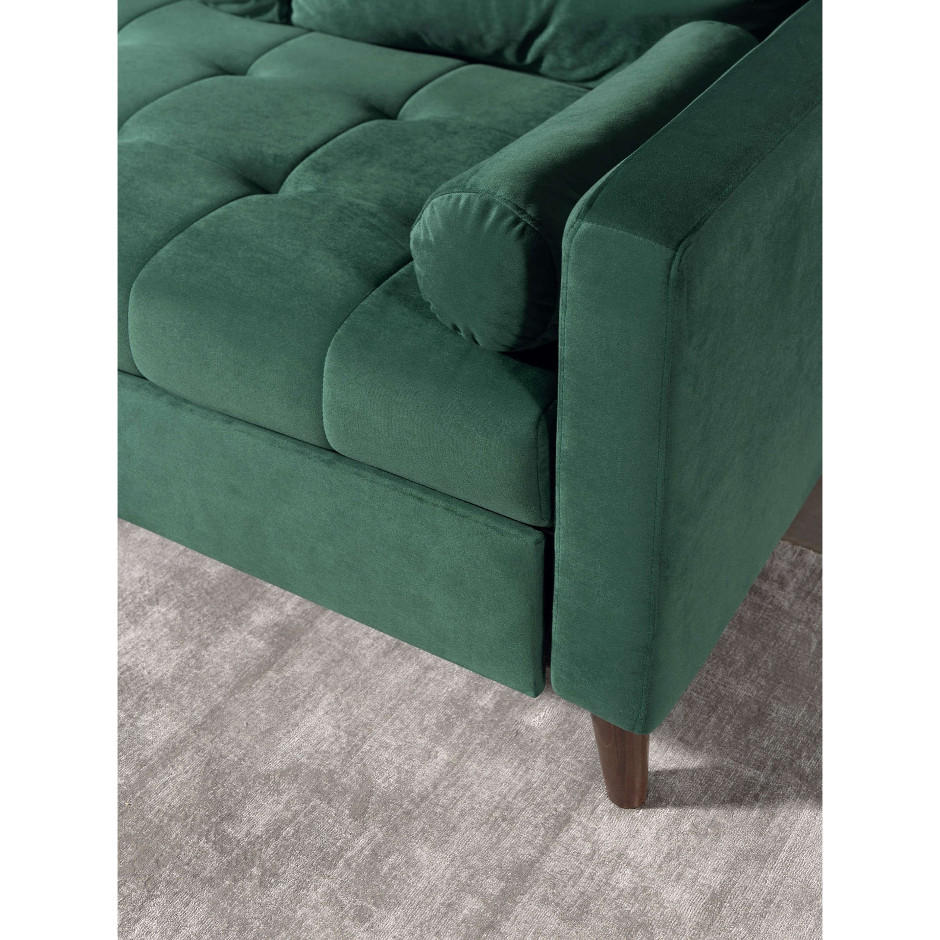 POLAR - Canapé d'angle réversible convertible - en velours au design scandinave - 4 places - Vert