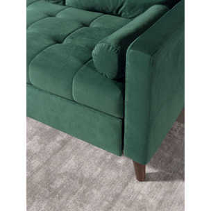 POLAR - Canapé d'angle réversible convertible - en velours au design scandinave - 4 places - Vert