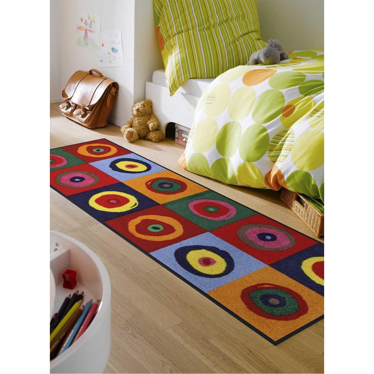 Tapis salon et chambre tissé motif rond FARE