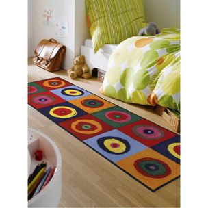 Tapis salon et chambre tissé motif rond FARE