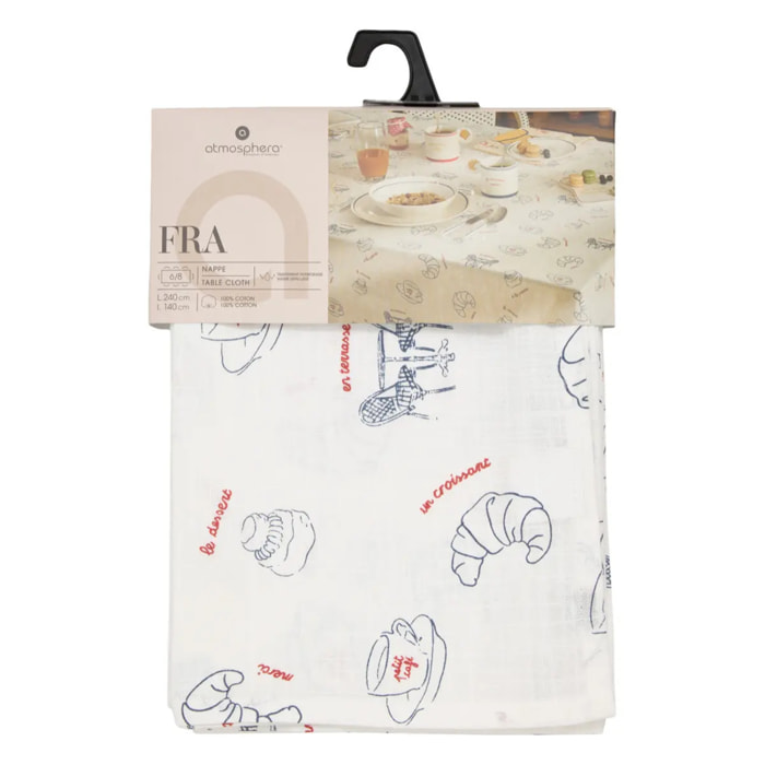 Nappe Fra rectangulaire 140x240cm petit déj
