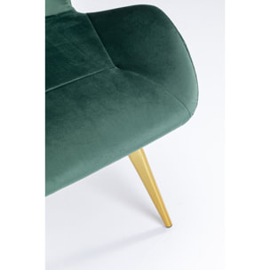 Chaise Viva velours vert et or Kare Design