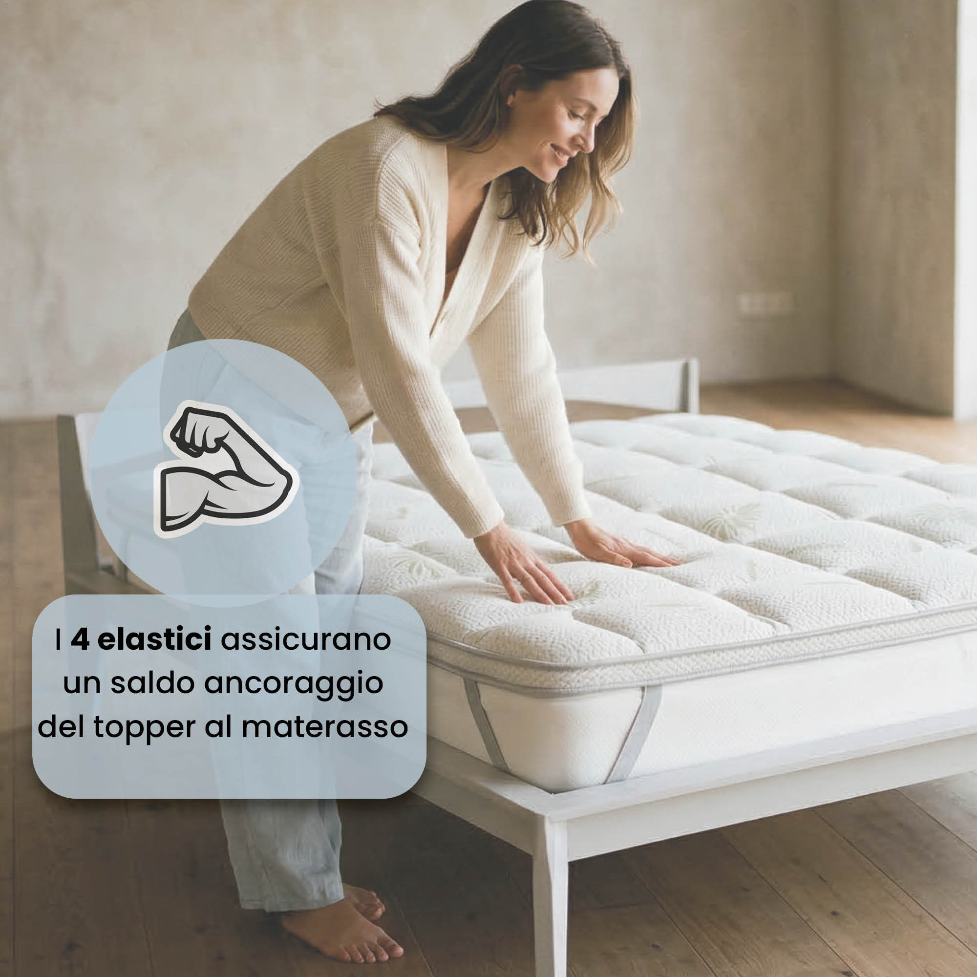 TOPPER WELLNESS TRAPUNTATO CON ELASTICI