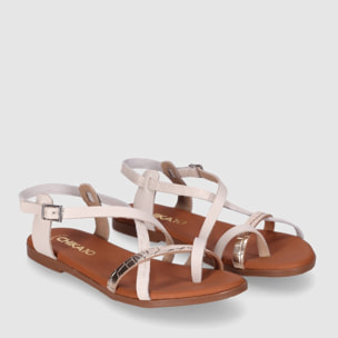 Sandalias de Piel - Hielo - Tacón: Bajo