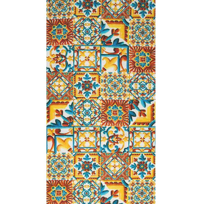 Tappeto EMOZIONI DERUTA moderno ceramica maioliche mutlicolore lavabile antiscivolo passatoia multiuso bagno cucina ingresso