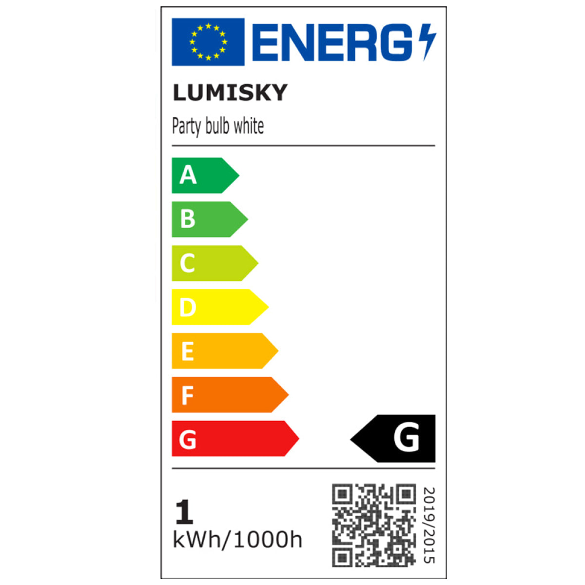 Lot de 5 ampoules blanc PARTY BULB E27 1W