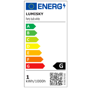 Lot de 5 ampoules blanc PARTY BULB E27 1W