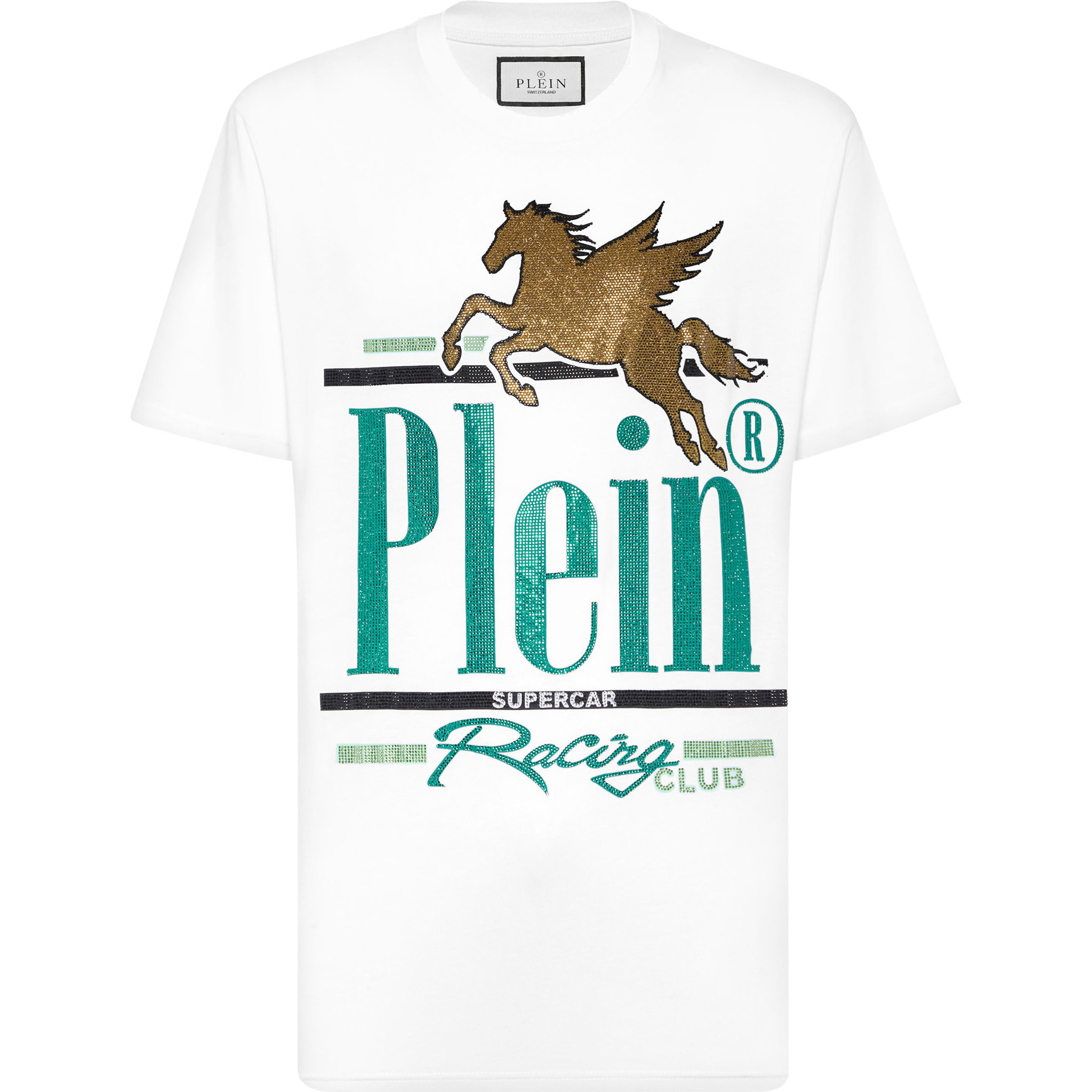 PHILIPP PLEIN Camiseta de cuello redondo y manga corta RACING