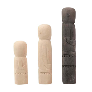 Set 3 Figuras Decorativas 5x5x28 5x5x21 5x5x16 Cm