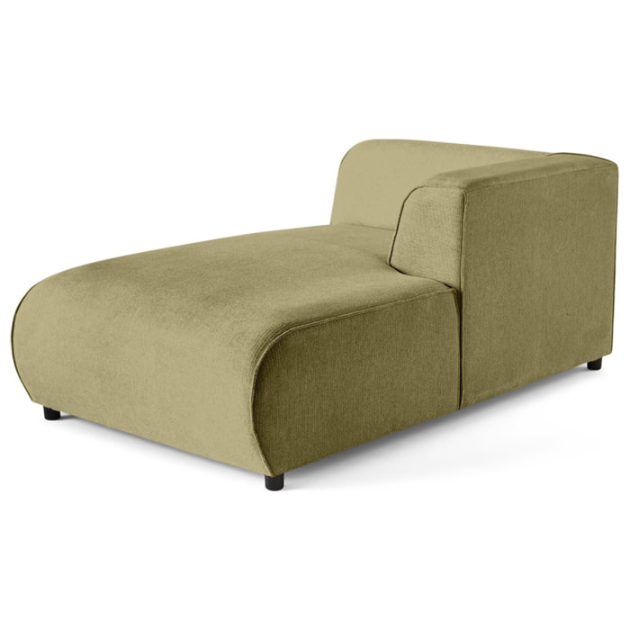 Suaro - Module d'assise méridienne droit en tissu texturé - Vert sauge