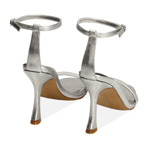Sandali argento, tacco 10 cm