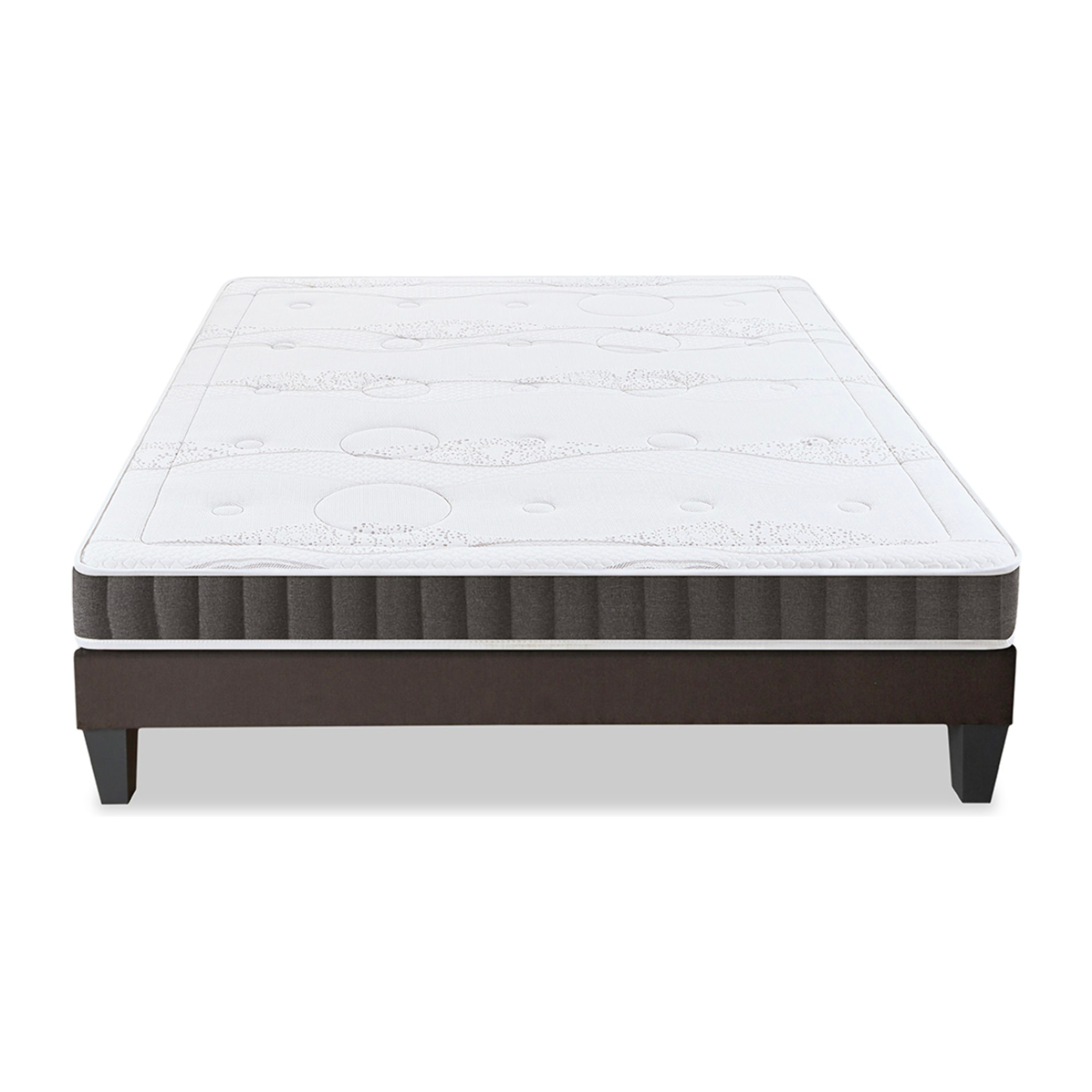 Ensemble Matelas Intuition & Sommier KIT15, Mémoire de Forme, technologie Tri-Lattes, Soutien Ferme, Mousse Haute Densité Recyclée