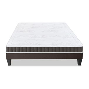 Ensemble Matelas Intuition & Sommier KIT15, Mémoire de Forme, technologie Tri-Lattes, Soutien Ferme, Mousse Haute Densité Recyclée