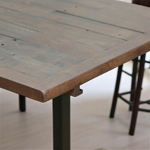 Table haute extensible bois recyclé 120-160 cm SAMOA