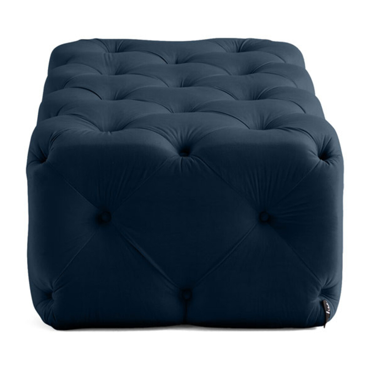 Gallata - pouf Chesterfield - en velours - Bleu