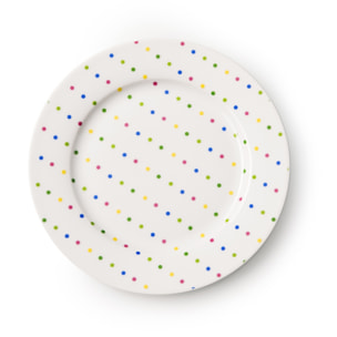 Set 18pcs vajilla porcelana diseño puntos de colores  benetton