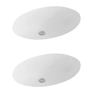 Lot de deux vasques à encastrer par-dessous Evana 615 x 415 mm Blanc CeramicPlus