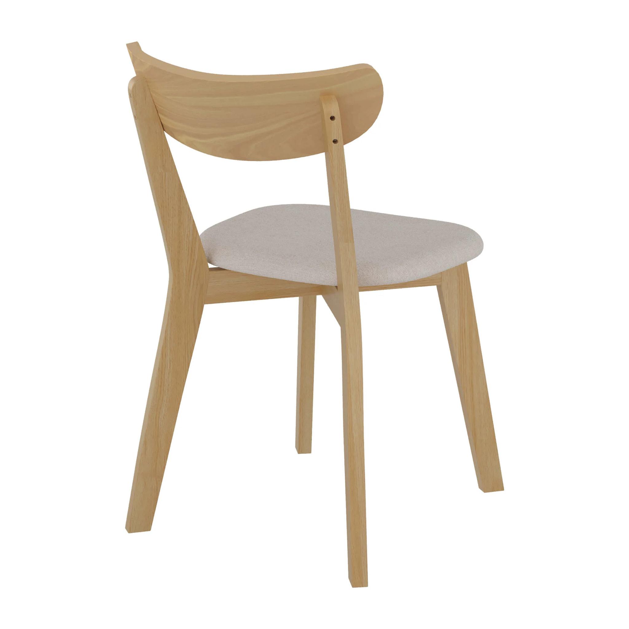 Lot de 2 chaises en tissu beige et bois de frêne - Tabata