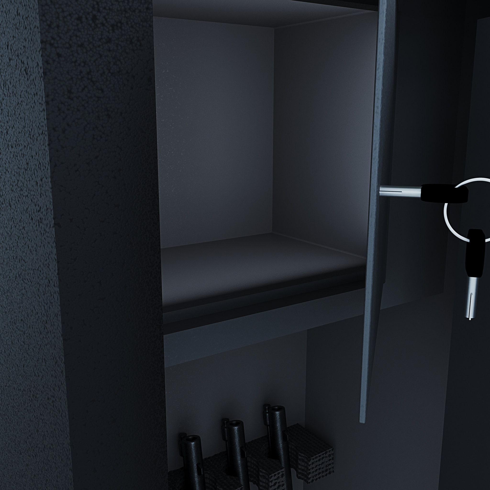 Armadio Portafucili Armi Blindato Fuciliera In Acciaio Cassetto Tesoretto Con Serratura Chiave A Doppia Mappa Cassaforte Sicura Grigio Scuro 10 Posti