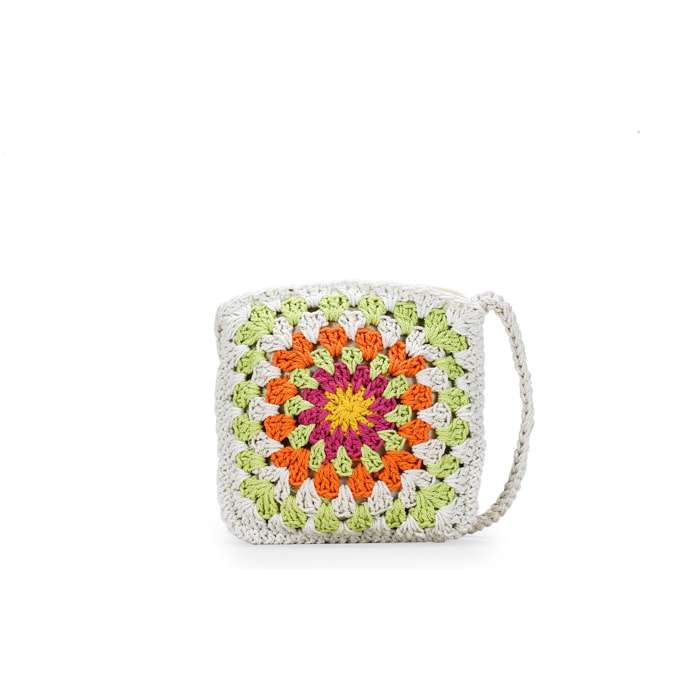 Bolso crochet pequeño verde y multicolor