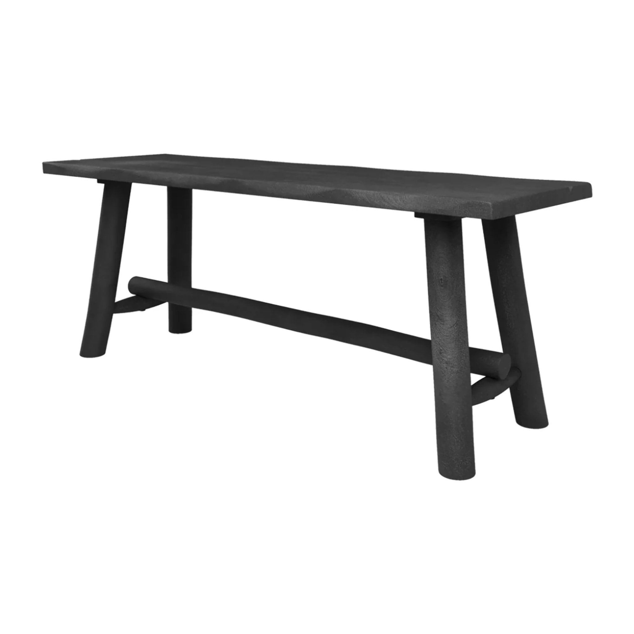 Banc noir en bois de manguier 110 cm - Toxis