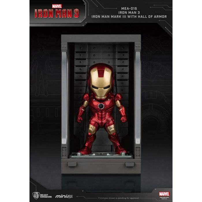 Iron Man 3 Statua Sala Delle Armature Mark Iii Figura 8cm Mini Uova Beast Kingdom