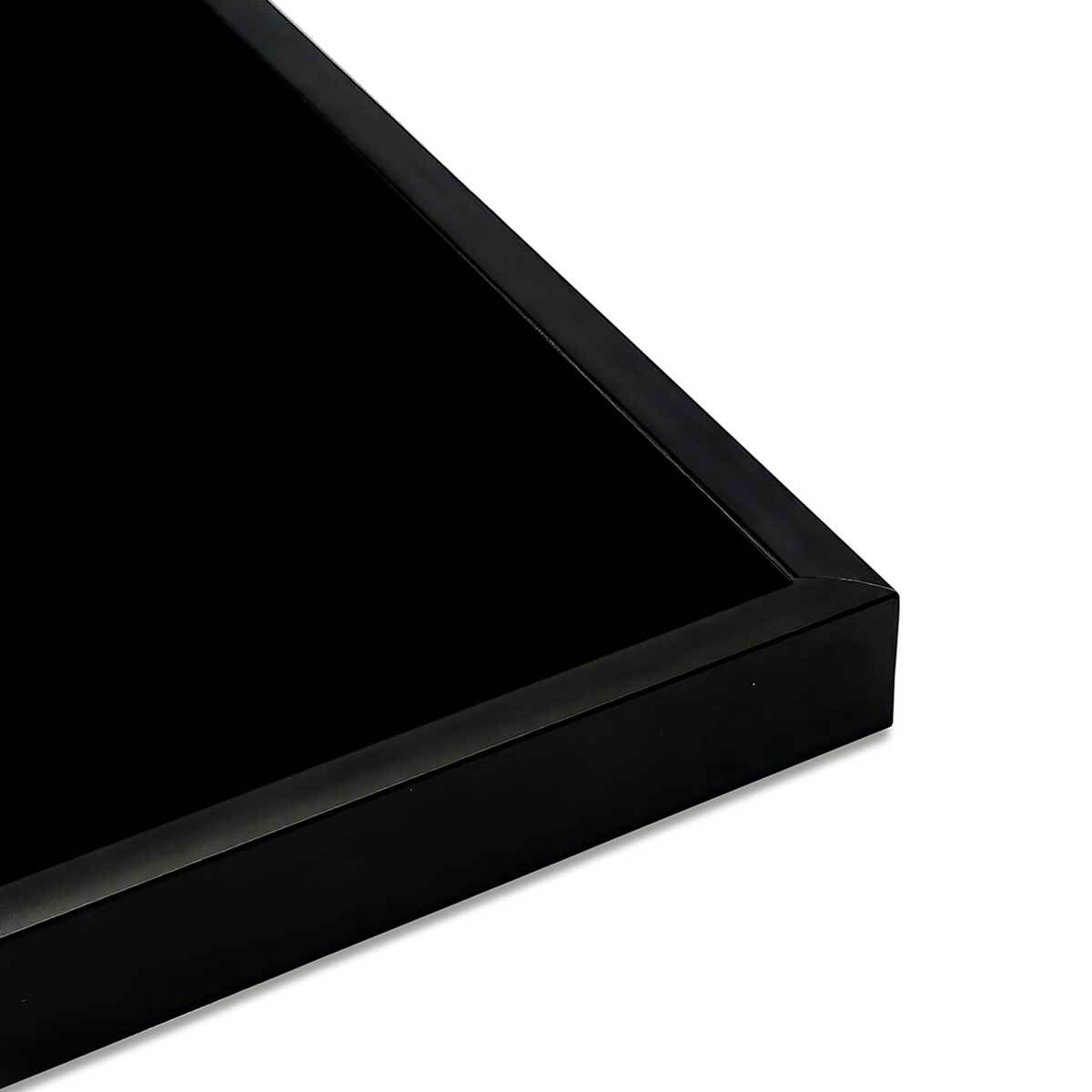 Affiche encadrée plume dorée sur fond noir Affiche + cadre en métal - Noir