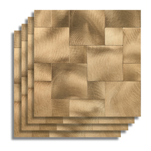 Crédence adhésive murale 3D  - Effet tressé 4 pièces - Cuivre