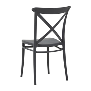 Set 2 sedie impilabili in polipropilene colore antracite