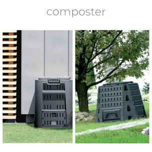 Planta de compostaje module compogreen 1600l., dimensiones (mm) 2610x719x826, color negro