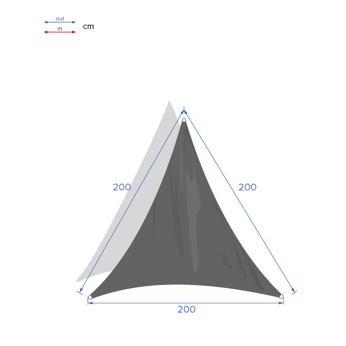 Voile d'ombrage triangulaire Curacao Taupe