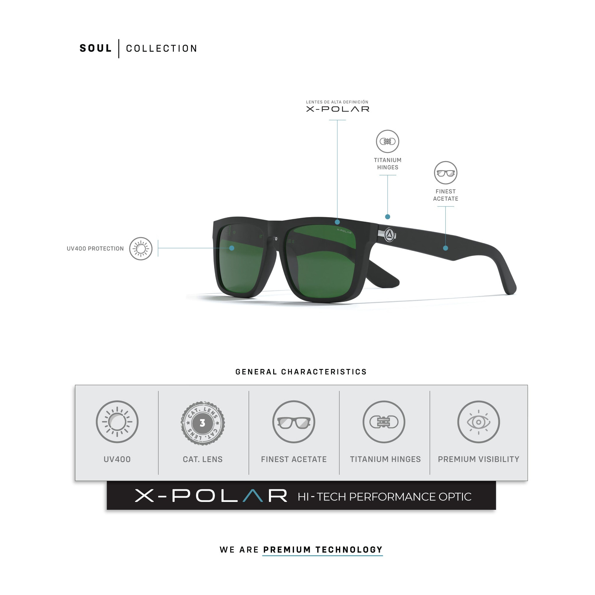 Gafas de Sol Uller Backside Black / Green para hombre y para mujer