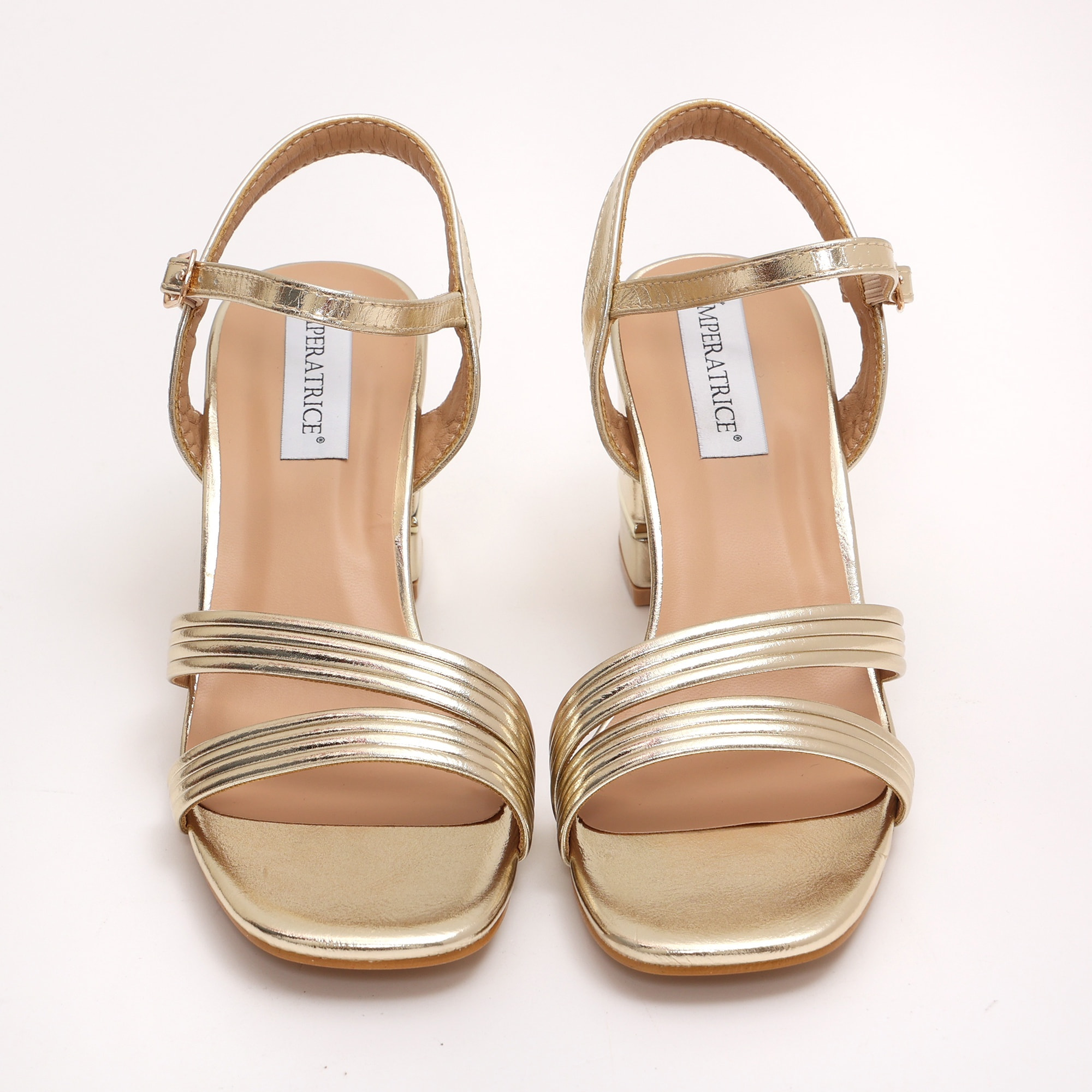 Sandali in simil pelle con tacco comodo