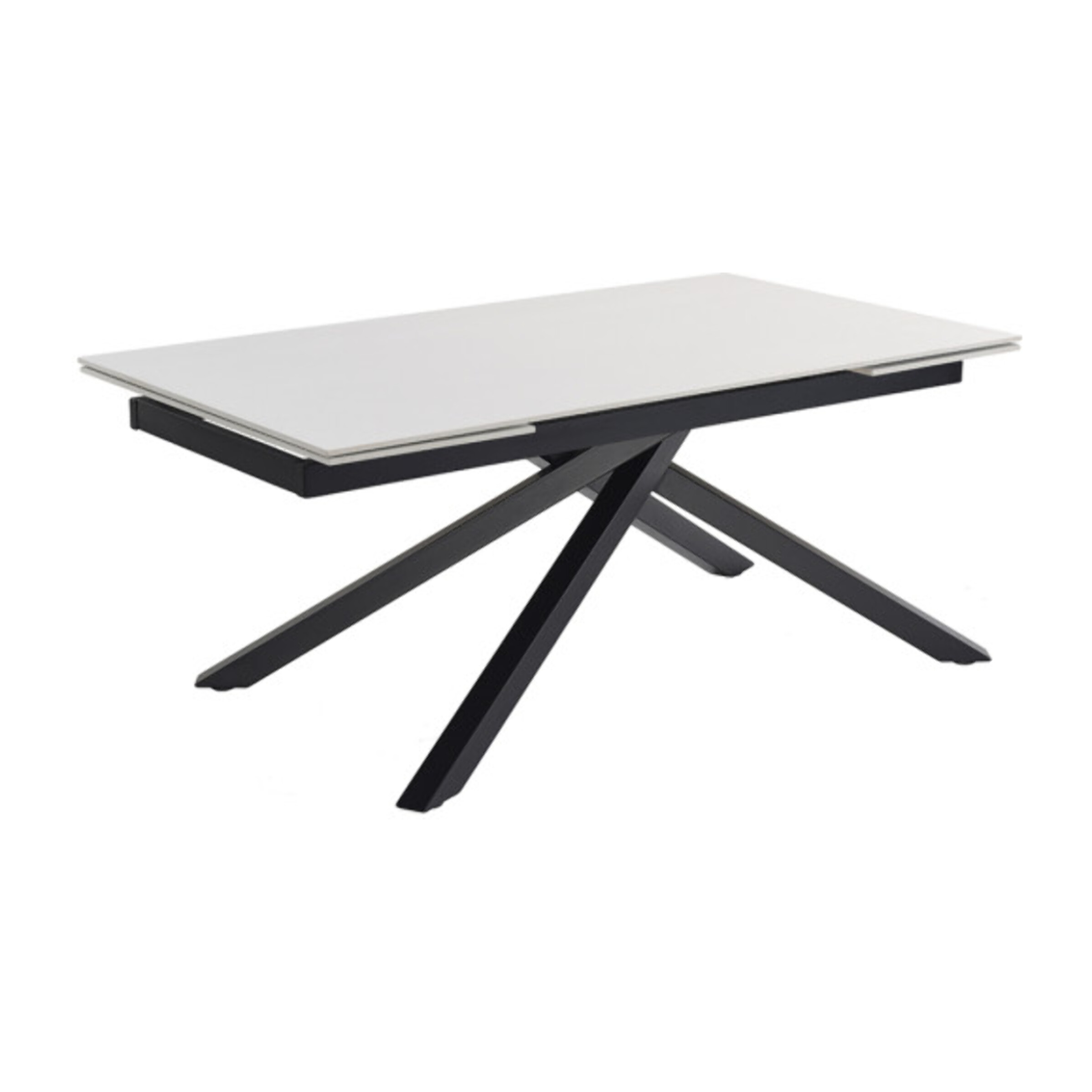 Table extensible céramique blanche 180/260 cm - 8 piètements - UNIK