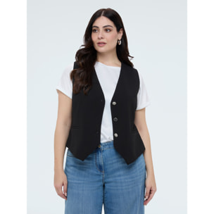Fiorella Rubino - Gilet in tessuto stretch - Nero