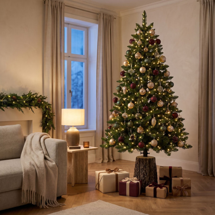 Base decorativa a tronco per albero di Natale in magnesio e ferro - Marrone