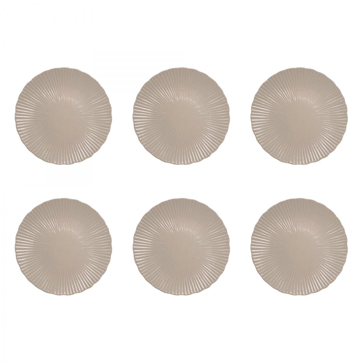 Lot de 6 grandes assiettes sables, SUGAR