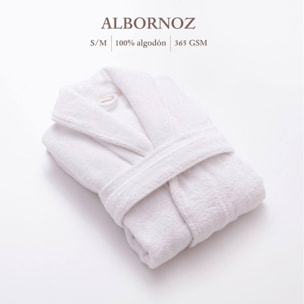 Set de albornoz l-xl 100% algodón blanco 360gsm + alfombrilla de baño 50x80cm scalpers home