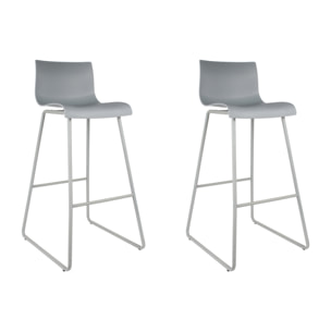 Chaise De Bar Novaei Gris - Lot De 2
