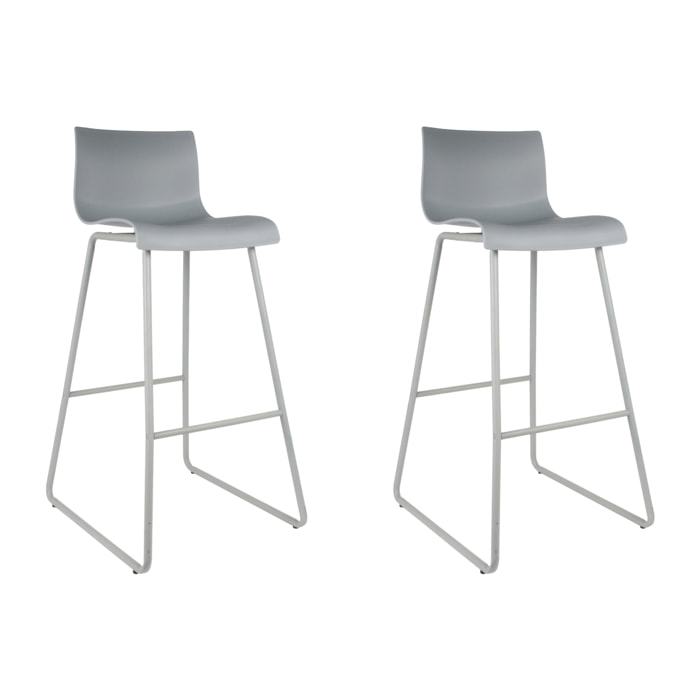 Chaise De Bar Novaei Gris - Lot De 2