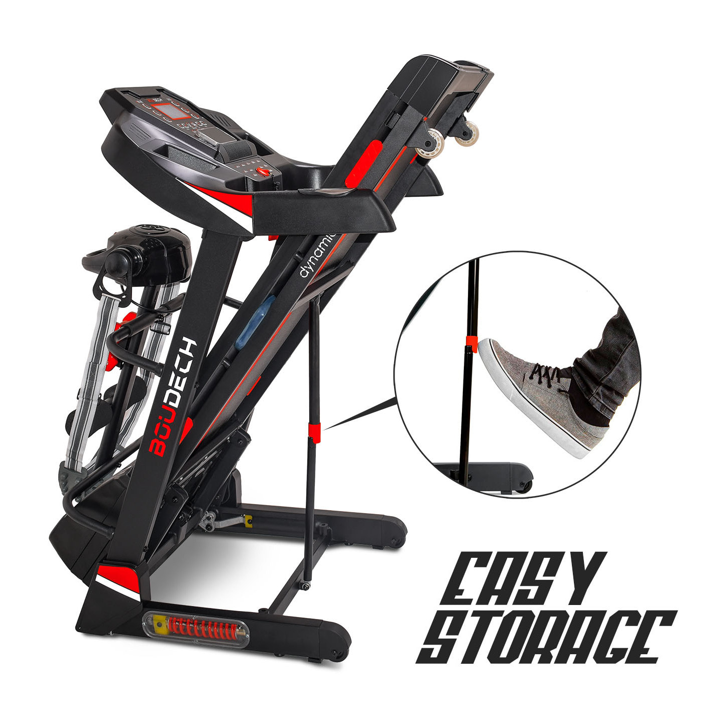 DYNAMIC - Tapis Roulant Elettrico Pieghevole 2200W inclinazione automatica, sospensioni ammortizzate autolubrificazione app system