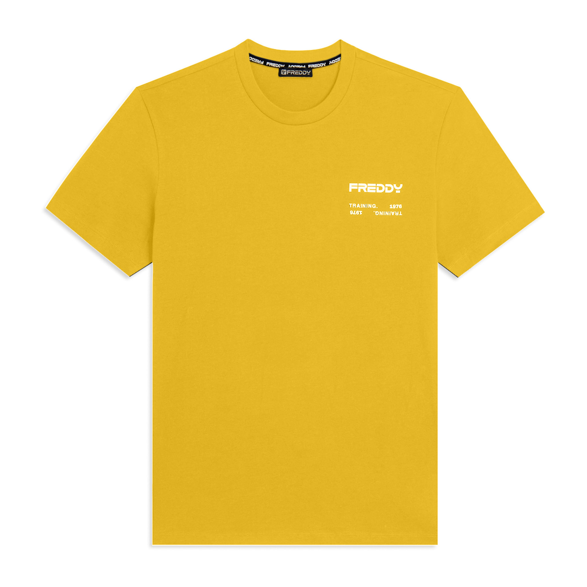 T-shirt in cotone con logo effetto gommato